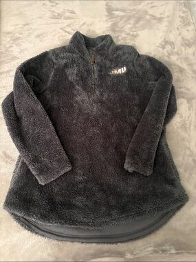 JMU - Charles River Apparel Women's Dark Gray Plush Quarter-Zip Pullover